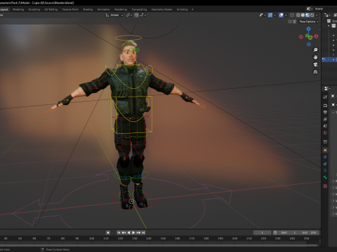 Character in military uniform artistic realism 3D Model
