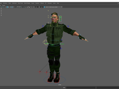 Character in military uniform artistic realism 3D Model
