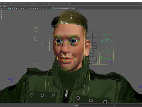 Character in military uniform artistic realism 3D Model