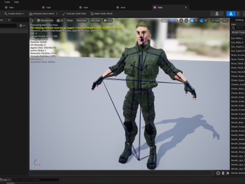 Character in military uniform artistic realism 3D Model