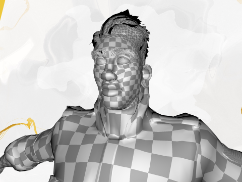 Character in military uniform artistic realism 3D Model