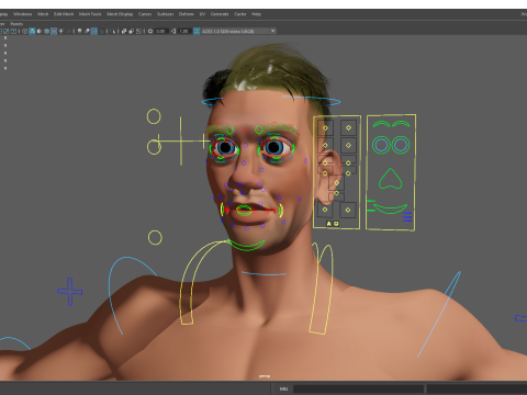 Cartoon young man in Swimming Trunks semi-realistic rendering Modelo 3D