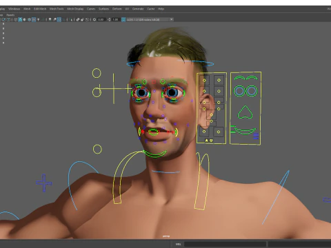Cartoon young man in Swimming Trunks semi-realistic rendering 3D Model