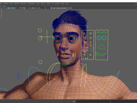 Cartoon young man in Swimming Trunks semi-realistic rendering Modelo 3D