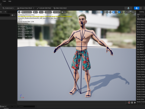 Cartoon young man in Swimming Trunks semi-realistic rendering Modelo 3D