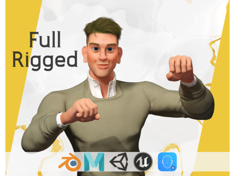 Stylized Classic cartoon man stylized figure 3D Model