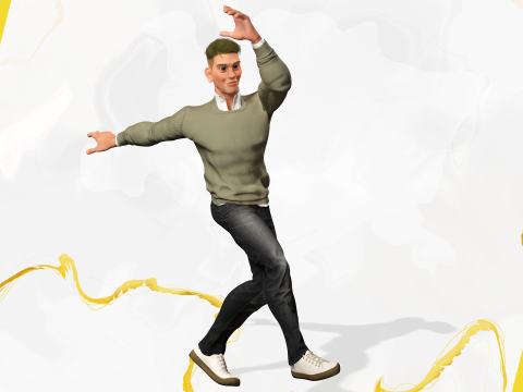 Stylized Classic cartoon man stylized figure 3D Model
