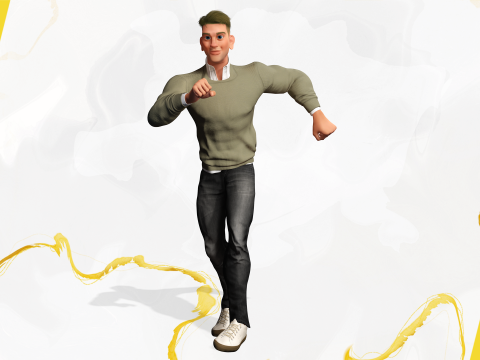 Stylized Classic cartoon man stylized figure 3D Model