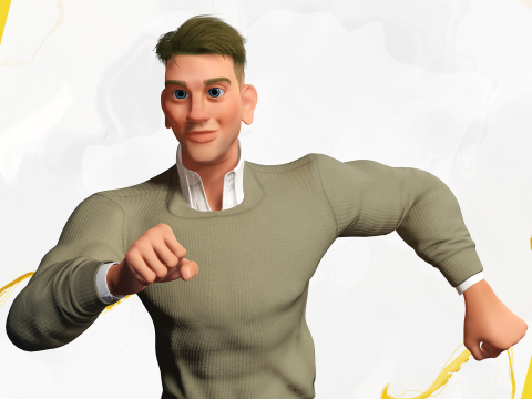 Stylized Classic cartoon man stylized figure 3D Model