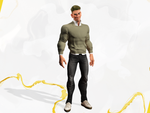 Stylized Classic cartoon man stylized figure 3D Model