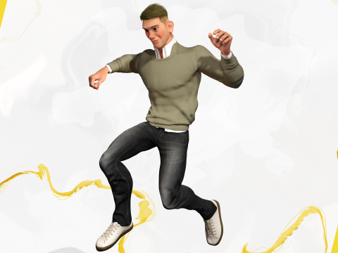 Stylized Classic cartoon man stylized figure 3D Model