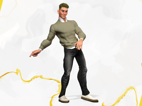 Stylized Classic cartoon man stylized figure 3D Model