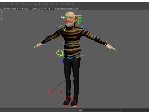 Old Man cartoon character advanced character model 3D 모델