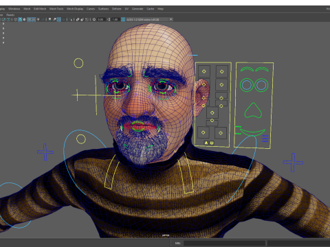 Old Man cartoon character advanced character model 3D 모델