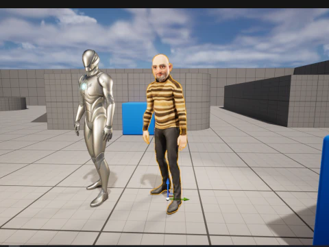 Old Man cartoon character advanced character model 3D Model