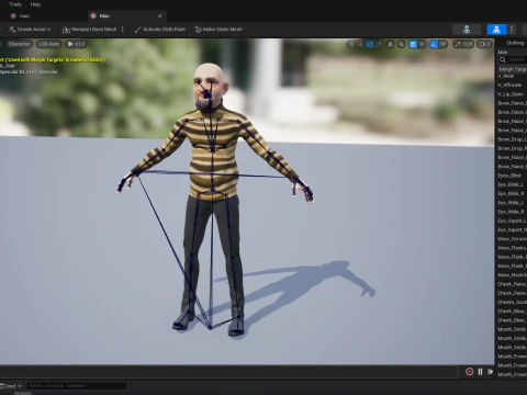 Old Man cartoon character advanced character model 3D Model