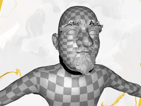 Old Man cartoon character advanced character model 3D 모델