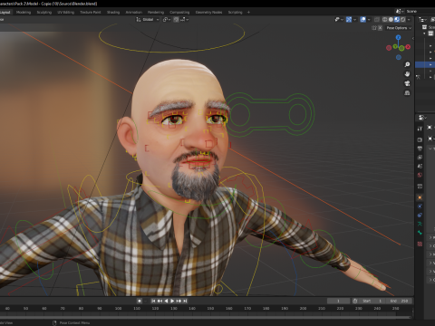 Elderly man 3d character cartoon Modelo 3D