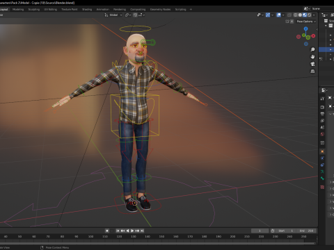 Elderly man 3d character cartoon Modelo 3D