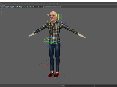 Elderly man 3d character cartoon Modelo 3D
