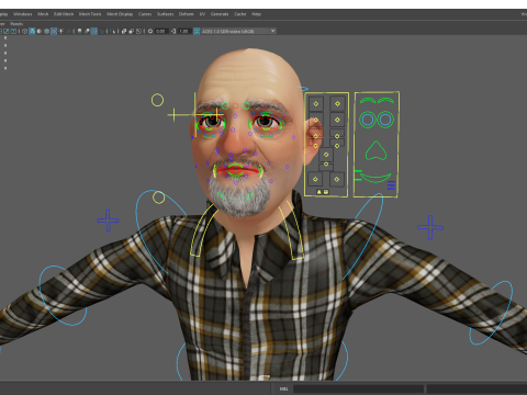 Elderly man 3d character cartoon Modelo 3D