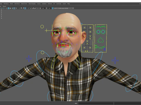 Elderly man 3d character cartoon 3D Model