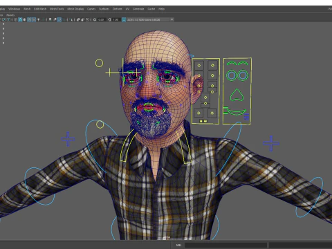 Elderly man 3d character cartoon 3D Model