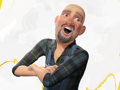 Country man character cartoon semi-realistic sculpture Modelo 3D
