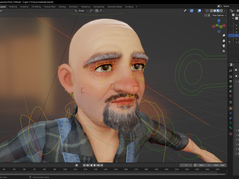 Country man character cartoon semi-realistic sculpture Modelo 3D