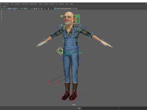 Country man character cartoon semi-realistic sculpture Modelo 3D