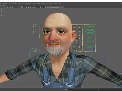 Country man character cartoon semi-realistic sculpture Modelo 3D