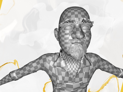Country man character cartoon semi-realistic sculpture Modelo 3D