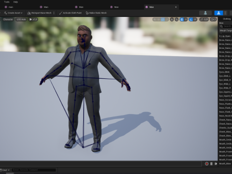 Elegant Black Man standing cartoon high-quality character 3D Model