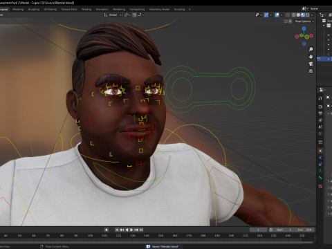 Simple Basic black Man cartoon 3D character artist Model 3D