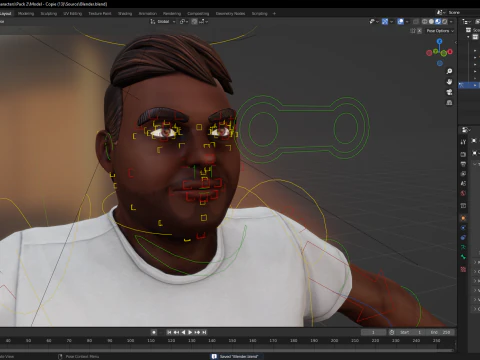 Simple Basic black Man cartoon 3D character artist 3D Model