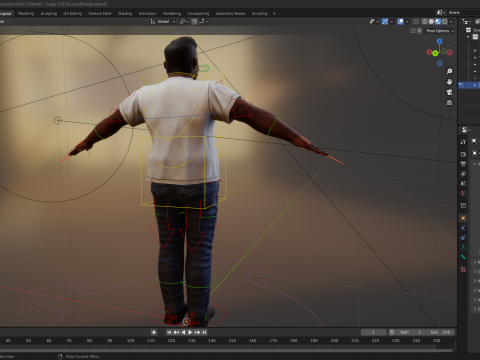 Simple Basic black Man cartoon 3D character artist Model 3D