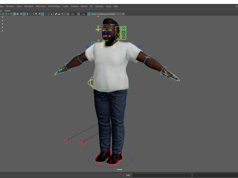 Simple Basic black Man cartoon 3D character artist 3D Model
