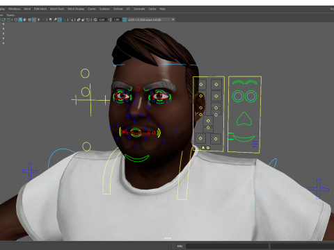 Simple Basic black Man cartoon 3D character artist Model 3D