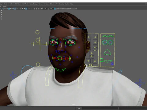 Simple Basic black Man cartoon 3D character artist 3D Model