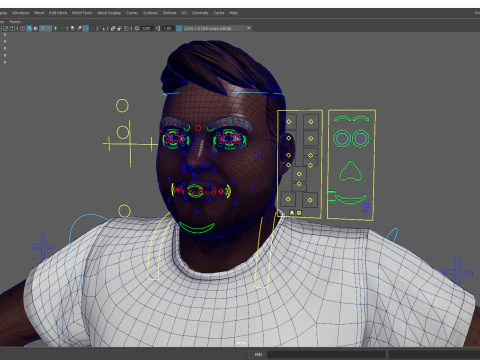 Simple Basic black Man cartoon 3D character artist 3D Model