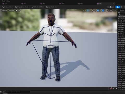 Simple Basic black Man cartoon 3D character artist Model 3D