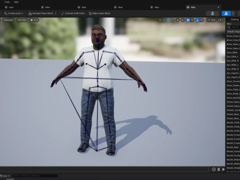 Simple Basic black Man cartoon 3D character artist 3D Model