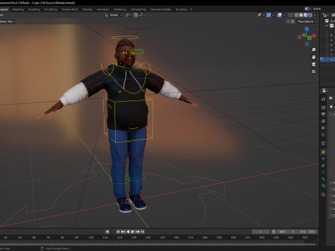 Cartoon black man wearing hoodie realistic stylization Modelo 3D