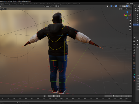 Cartoon black man wearing hoodie realistic stylization Modelo 3D