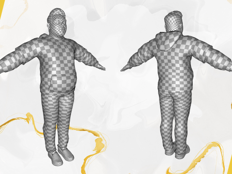 Cartoon black man wearing hoodie realistic stylization Modelo 3D