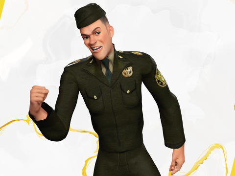 Soldier United States Army toon realistic stylization Modello 3D