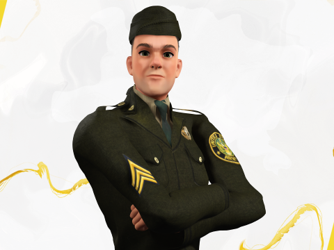 Soldier United States Army toon realistic stylization Modello 3D