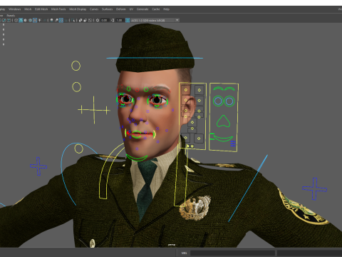 Soldier United States Army toon realistic stylization Modello 3D