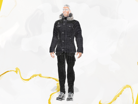 Man in Winter Outfit Stylized realistic character rig 3Dモデル