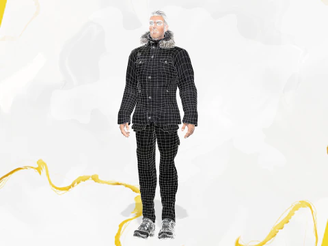 Man in Winter Outfit Stylized realistic character rig 3D Model